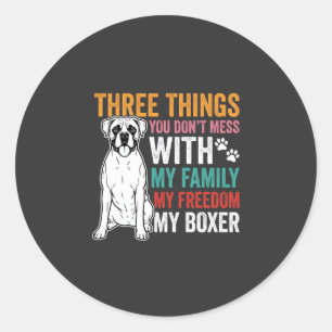 Adesivo Amante do cão da liberdade da família Boxer