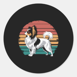 Adesivo Amante do Cão Papillon Vintage Retro Animal Papill