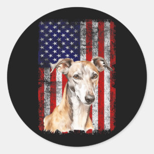 Adesivo Amante do Greyhound Bandeira dos EUA 4 de Julho Pa