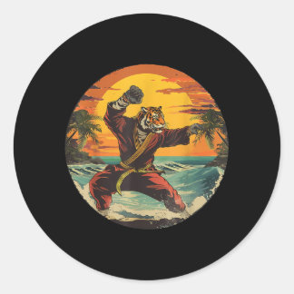 Adesivo Amante do Karate Tiger Sunset Taekwondo Mma Tigre