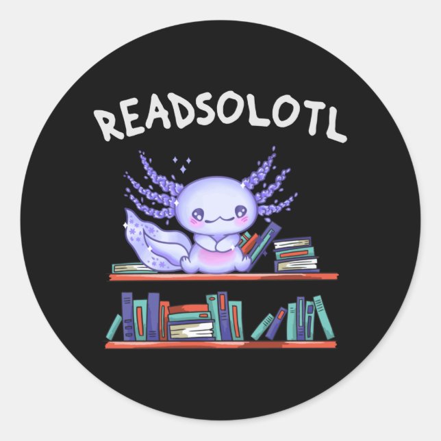 Adesivo Amante do Livro Readsolott Funny Axolotl (Frente)