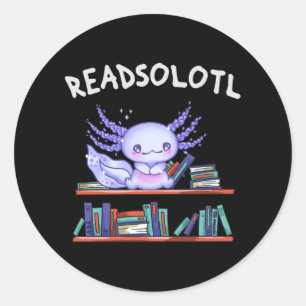 Adesivo Amante do Livro Readsolott Funny Axolotl