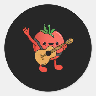 Adesivo Amante do Tomate Tocando Guitarra Tomate