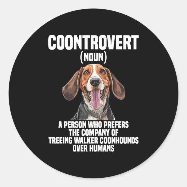 Adesivo Amante do Treeing Walker Coonhound Cachorro Coontr (Frente)