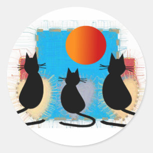 Adesivo Amante "gatos pretos do gato na janela "