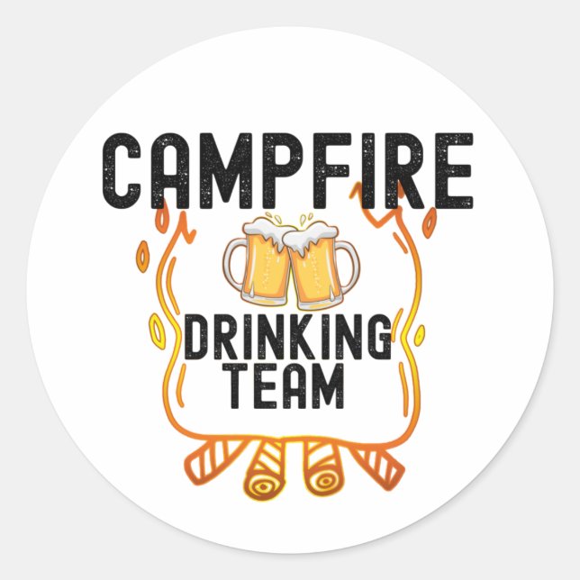 Adesivo Amantes de acampamento de Bebendo de Campfire (Frente)