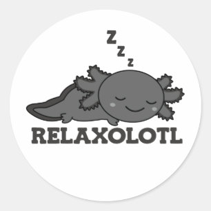 Adesivo Amantes De Axolotl Relaxolotl, Animais Cachinhos R