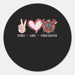 Adesivo Amantes de Bombeiros do Peace Love Presentes de b