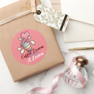 Adesivo Amantes de café personalizáveis