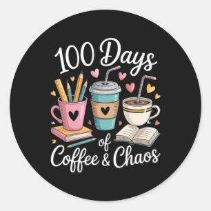 Adesivo Amantes de Café Professora Fofa 100º Dia de Aula