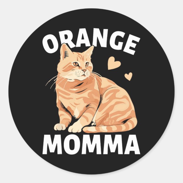 Adesivo Amantes De Gato De Gato De Mama Laranja (Frente)