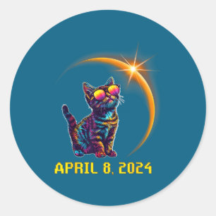 Adesivo Amantes de Gatos Astronomia Eclipse Solar