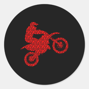 Adesivo Amantes de Motocross Corações de São Valentão Amam