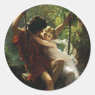 Adesivo Amantes num Balanço. Primavera por Pierre Auguste