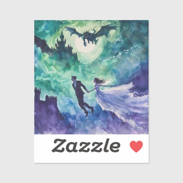 Adesivo Amantes Voantes - Pintura Por Aquarela (Folha)