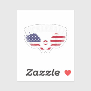 Adesivo Amar Bola de Picles do Jogador de Pickleball dos E