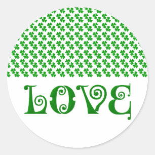 Adesivo Amar o trevo irlandês do Shamrocks