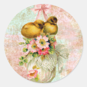 Adesivo Amar pássaros Flor Vintage Páscoa Cartões