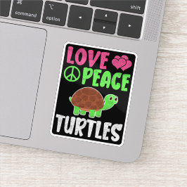 Adesivo Amar Tartarugas de Paz Animais do Zoológico Bonito