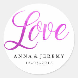 Adesivo Amar Vinheta De Casamento Por Aquarela Roxa