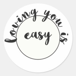 Adesivo Amar você é fácil - citação romântica