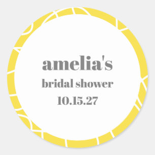 Adesivo Amarela Ousada Arte Abstrata de Linha Personalizad