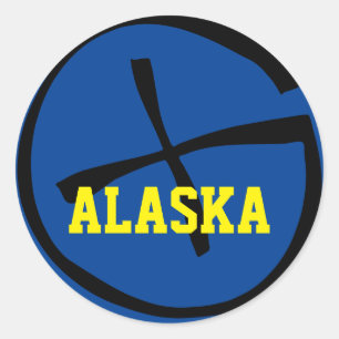 Adesivo Amarelo/azul de Geocache Alaska