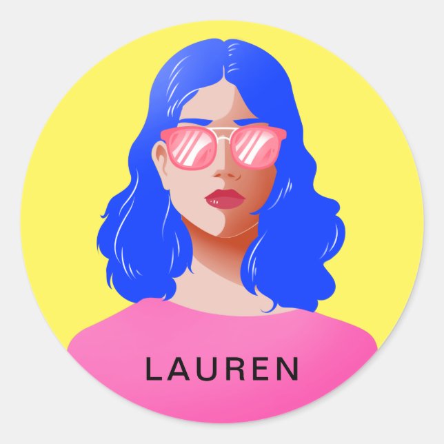 Adesivo Amarelo-chico e mulher clássica (Frente)