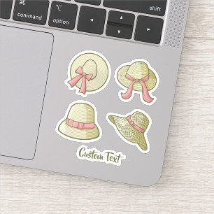 Adesivo Amarelo de Chapéus de Verão fêmeas