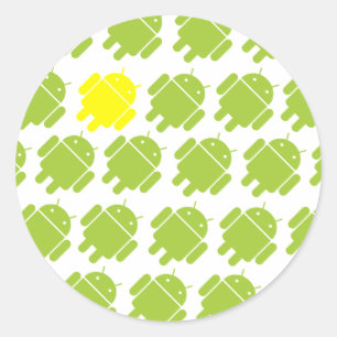 Adesivo Amarelo do Android do vôo