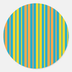 Adesivo Amarelo e Laranja Listras Verticais Azul  