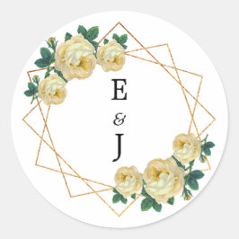 Adesivo Amarelo Floral Elegante Dourado Glitter Geométrico