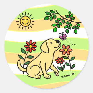 Adesivo Amarelo Labrador e Verde
