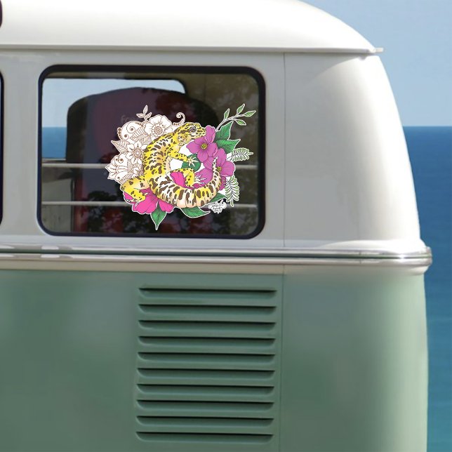 Adesivo Amarelo-leopardo Gecko Verde (Criador carregado)