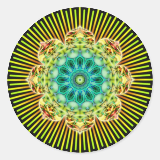 Adesivo Amarelo Mandala | preto (Frente)