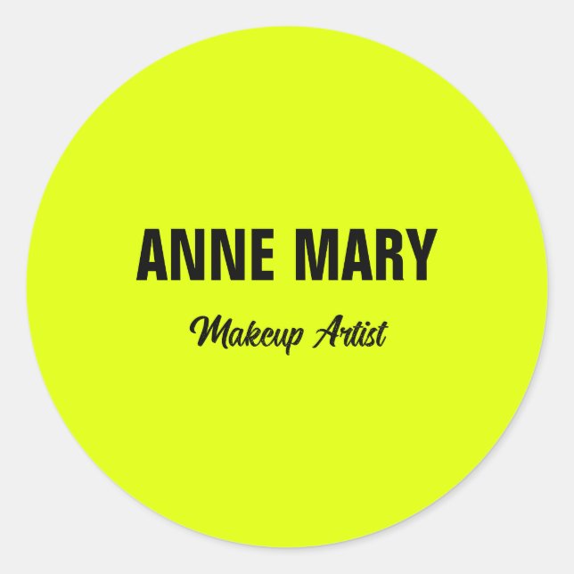 Adesivo Amarelo Neon Fluorescente Colorido Personalizado (Frente)