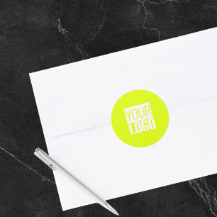 Adesivo Amarelo neonário - adicione seu logotipo