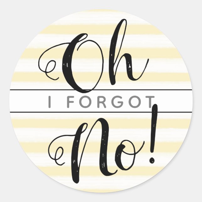 Adesivo Amarelo Oh Não! Eu Esqueci do Aniversário Atrasado (Frente)