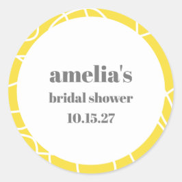 Adesivo Amarelo Ousado Arte de Linha Abstrata Personalizad