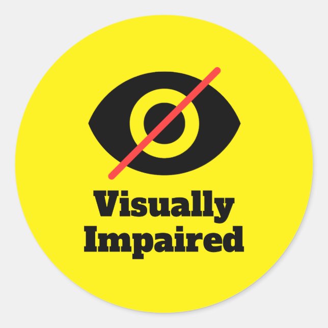 Adesivo Amarelo para Deficientes Visuais (Frente)