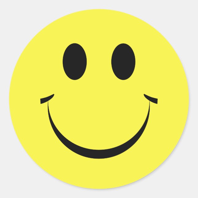 Adesivo Amarelo Personalizado Feliz Rosto Cugado (Frente)