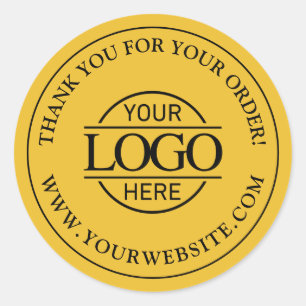 Adesivo Amarelo Simples Logotipo Empresarial Personalizado
