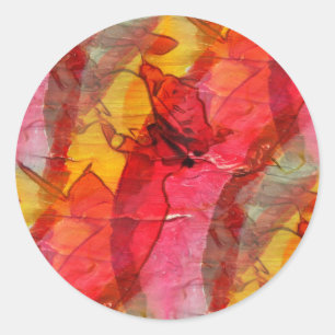 Adesivo Amarelo vermelho da arte da aguarela