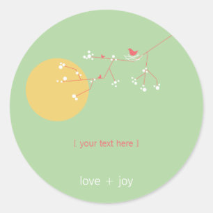 Adesivo Amarrando Família De Aves Em Ramais Chá de fraldas