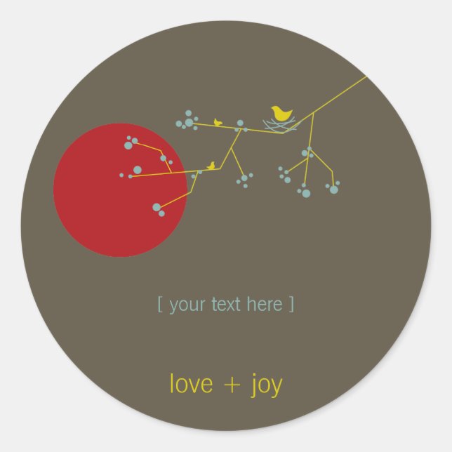 Adesivo Amarrando Família De Aves Em Ramais Chá de fraldas (Frente)
