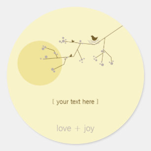 Adesivo Amarrando Família De Aves Em Ramais Chá de fraldas