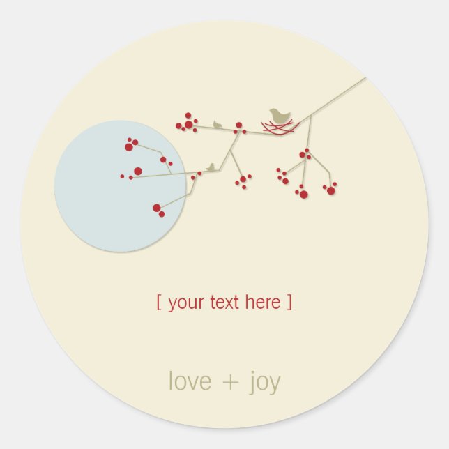 Adesivo Amarrando Família De Aves Em Ramais Chá de fraldas (Frente)