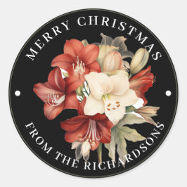 Adesivo Amaryllis Vermelho e Branco no Natal Negro