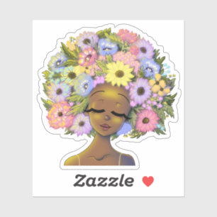 Adesivo Amável mulher afro-americana