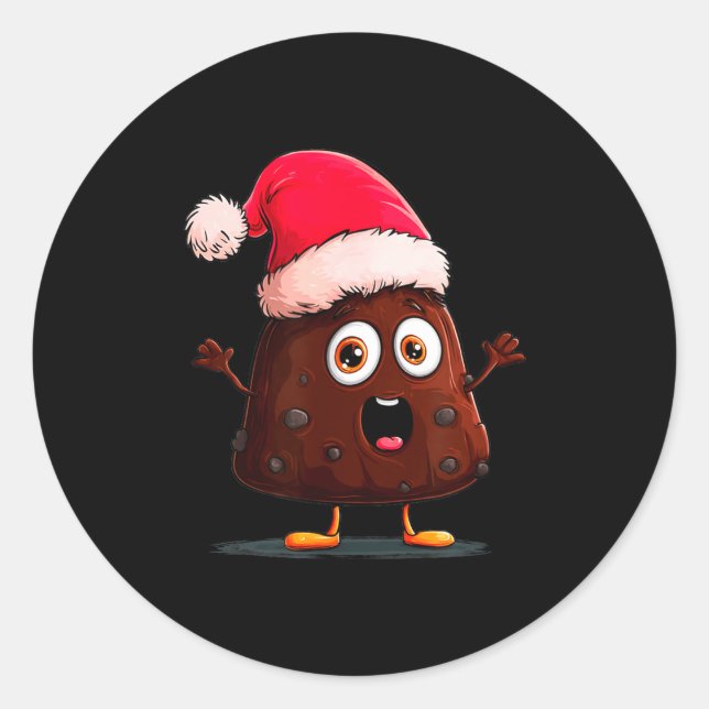 Adesivo Amazing Pudding Look With Christmas Hat  (Frente)